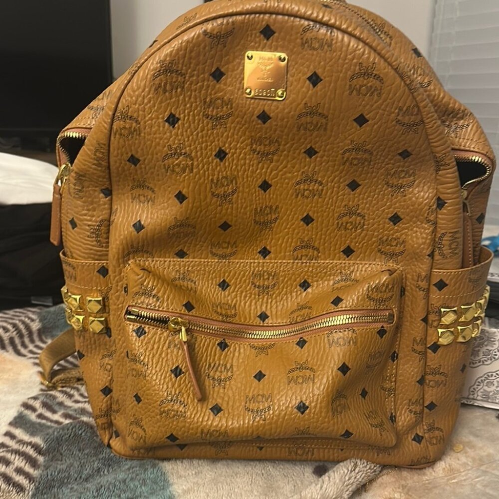 MCM Brown•Gold Accent Backpack